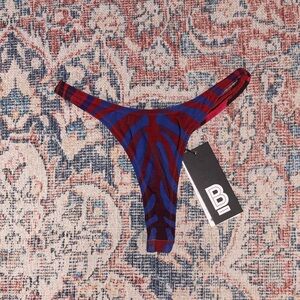 B FYNE Zebra Print Thong Bikini Bottoms SZ M NWT